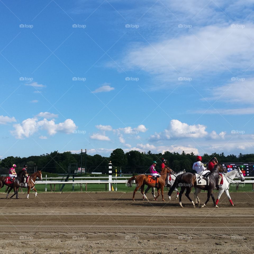 Saratoga Race Track. horse racing in Saratoga Springs, NY