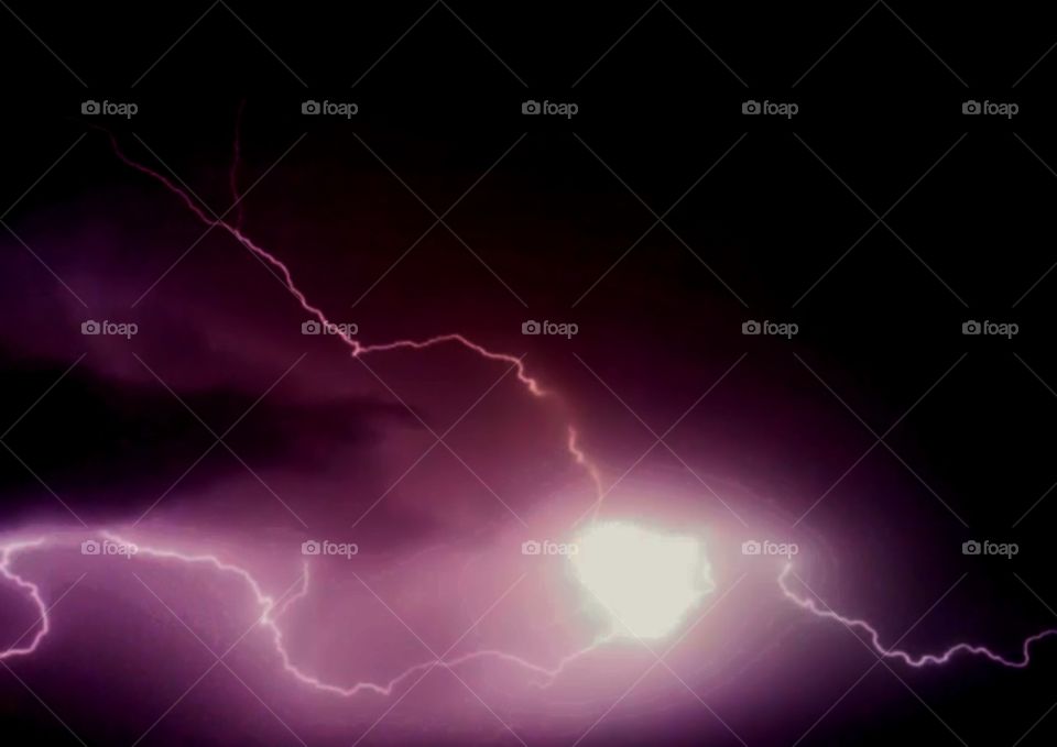 Close-up of thunderstorm at night