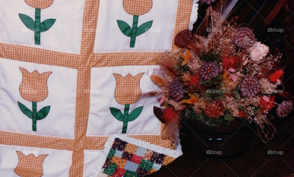 Tulip quilt appliqué