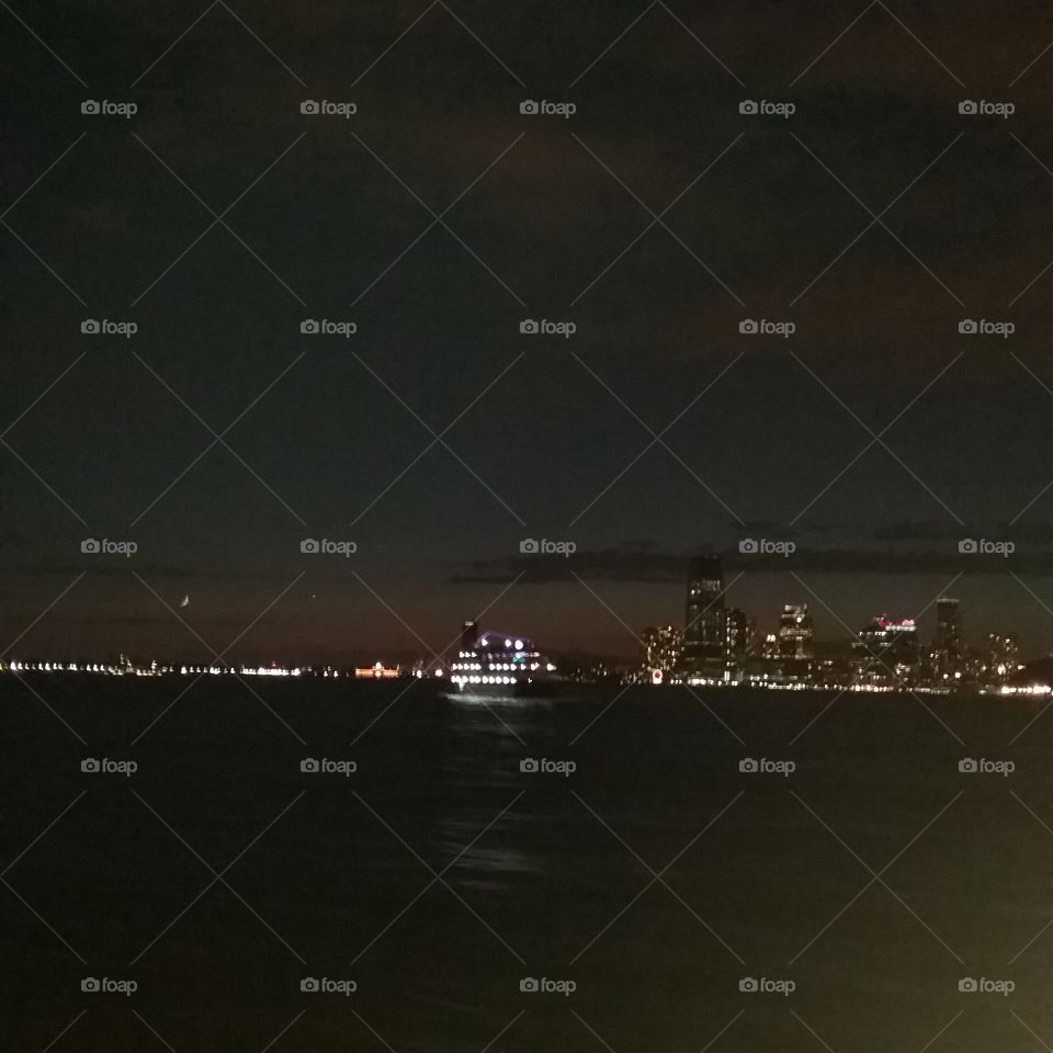 tiny NYC skyline night