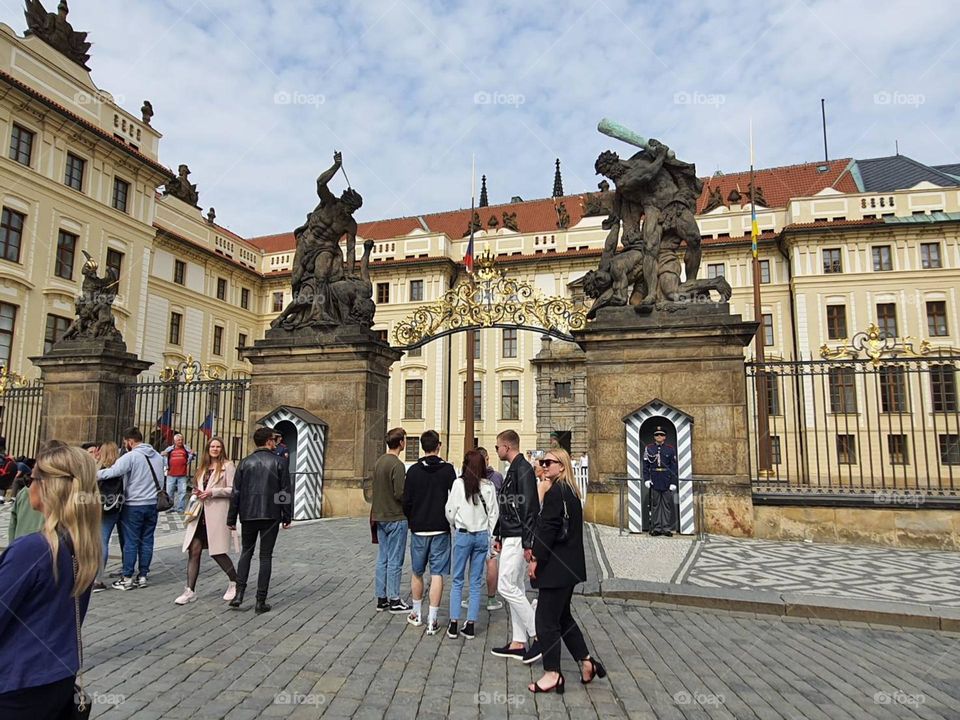 Tourists in Prague