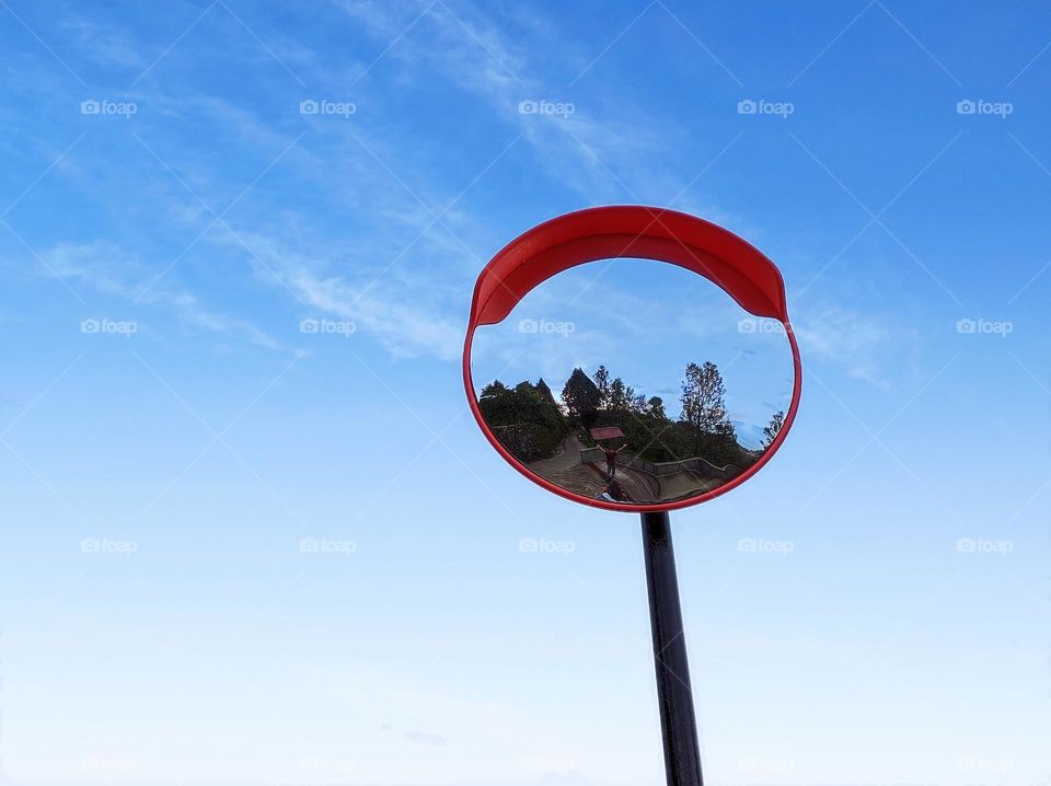 Blue sky and a mirror