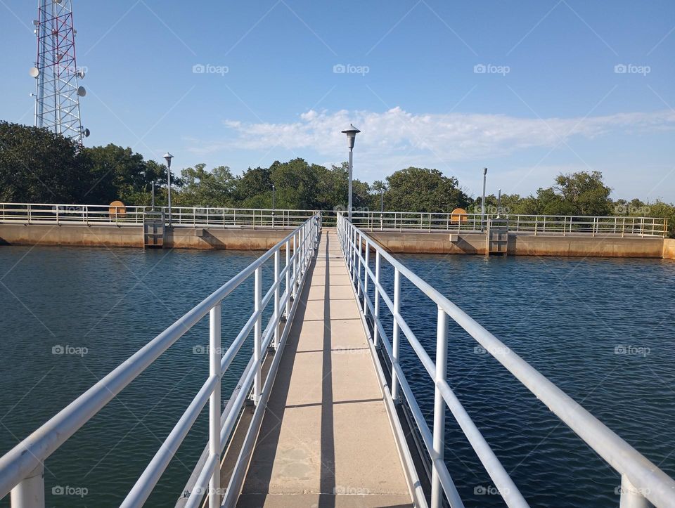 cool viewpoint of Water Treatment plant where you can walk in between water basins