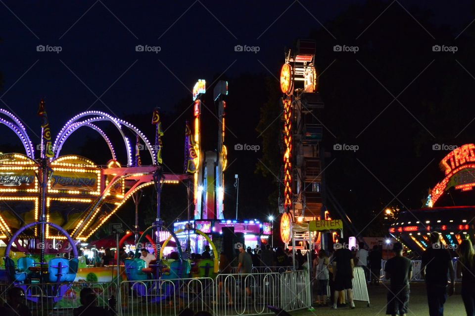 Festival, Exhilaration, Evening, Carousel, Ferris Wheel