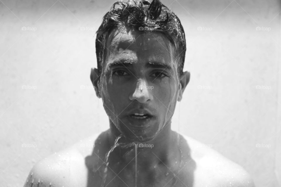 Indian model in shower. Indian model in shower