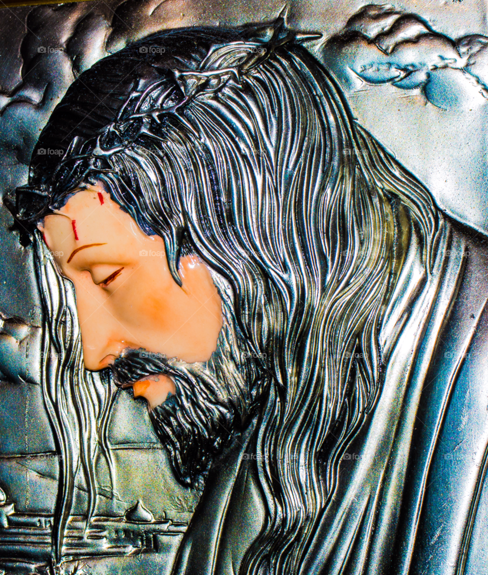 metal silver jesus wall frame by delvec