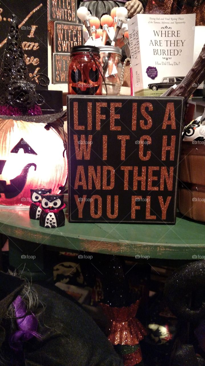Getting the Halloween decorations for the house ready