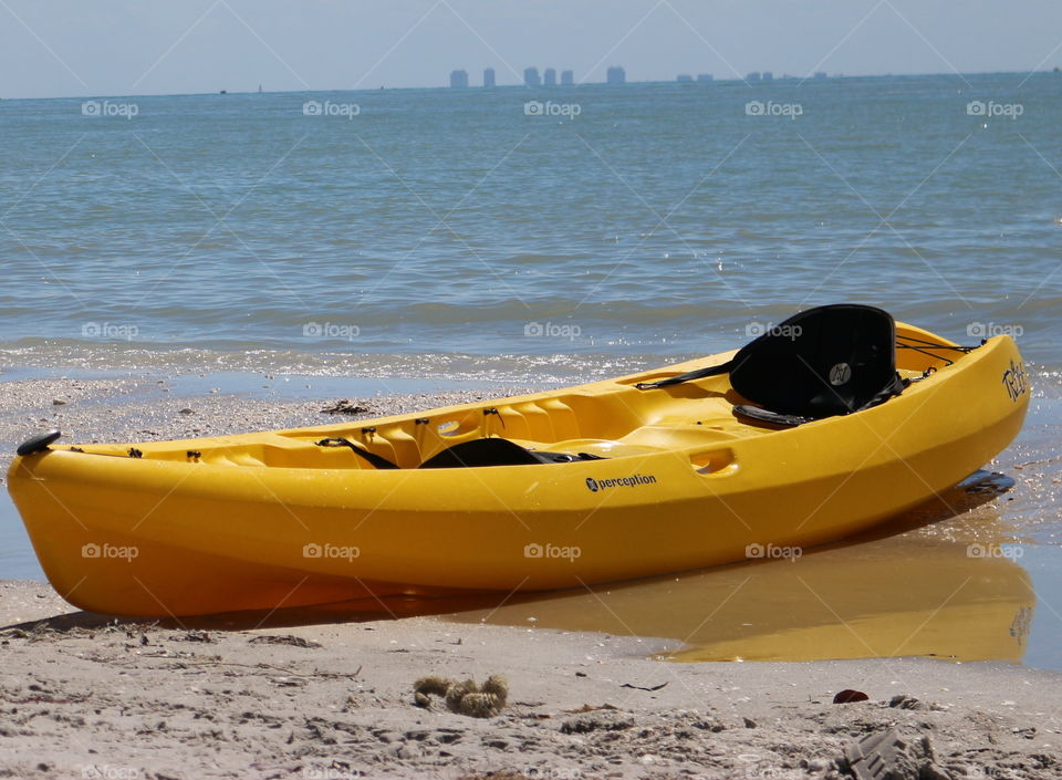 Yellow kayak