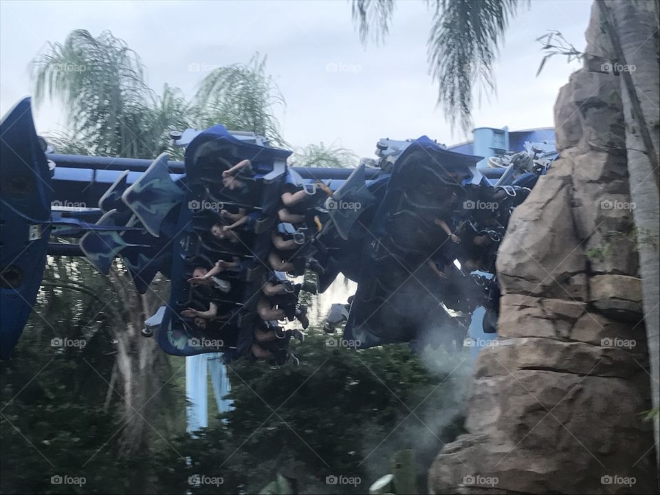 Manta Rollercoaster in the mist 