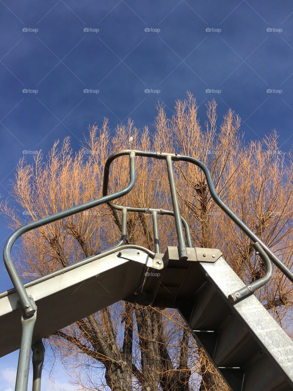 Old Metal Slide. Vintage playground equipment 