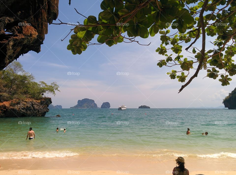 people swimming in Railey bay