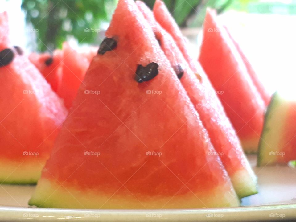 Close up of watermelon slice
