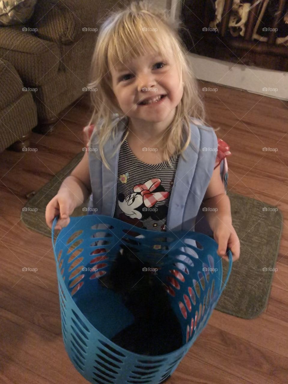 Ready for school with my kitty in the basket! 