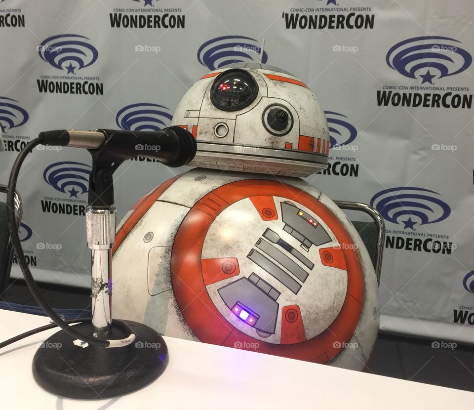 BB-8 is ready to appear on the R2 Builders panel at WonderCon 2017 in Anaheim, California.