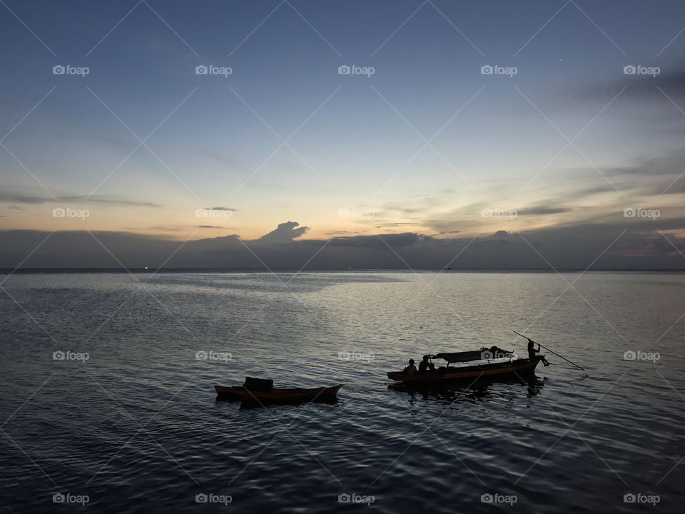 view orang bajau laut boat at mabul sabah