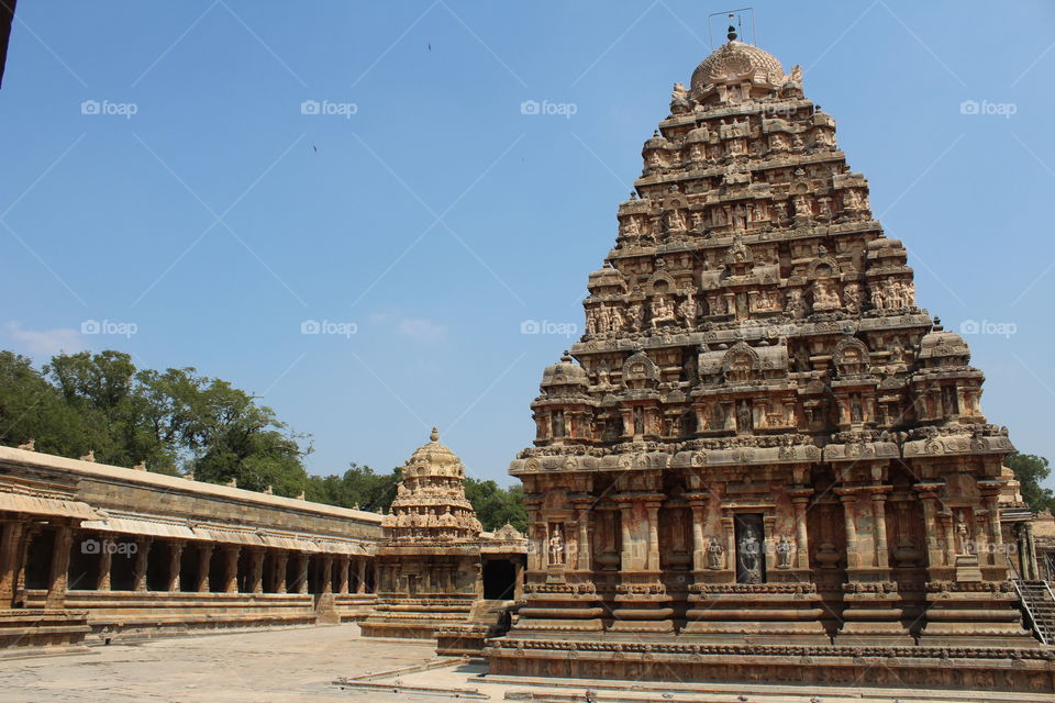 Airavatesvara Temple is a Hindu temple of Tamil architecture located in the town of Darasuram, near Kumbakonam in the South Indian state of Tamil Nadu. This temple, built by Rajaraja Chola II in the 12th century CE is a UNESCO World Heritage Site,