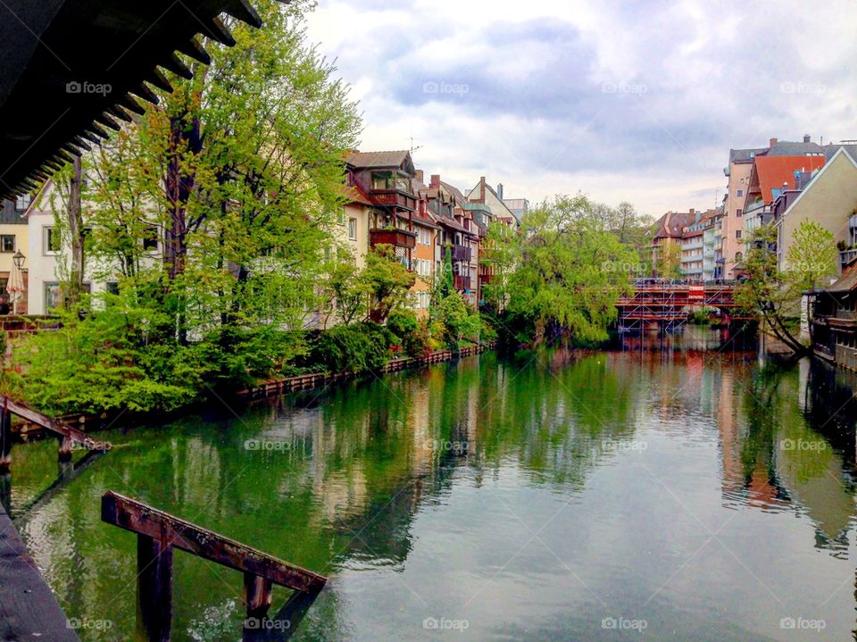 Nuremberg after the rain, reflection 