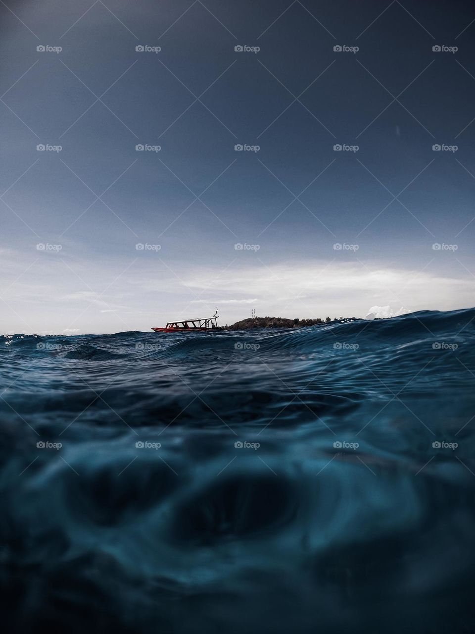 boat on a small island