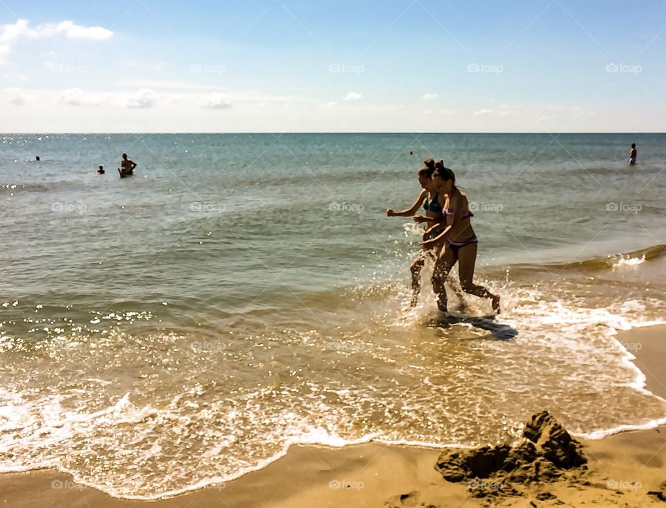 Children at the seashore