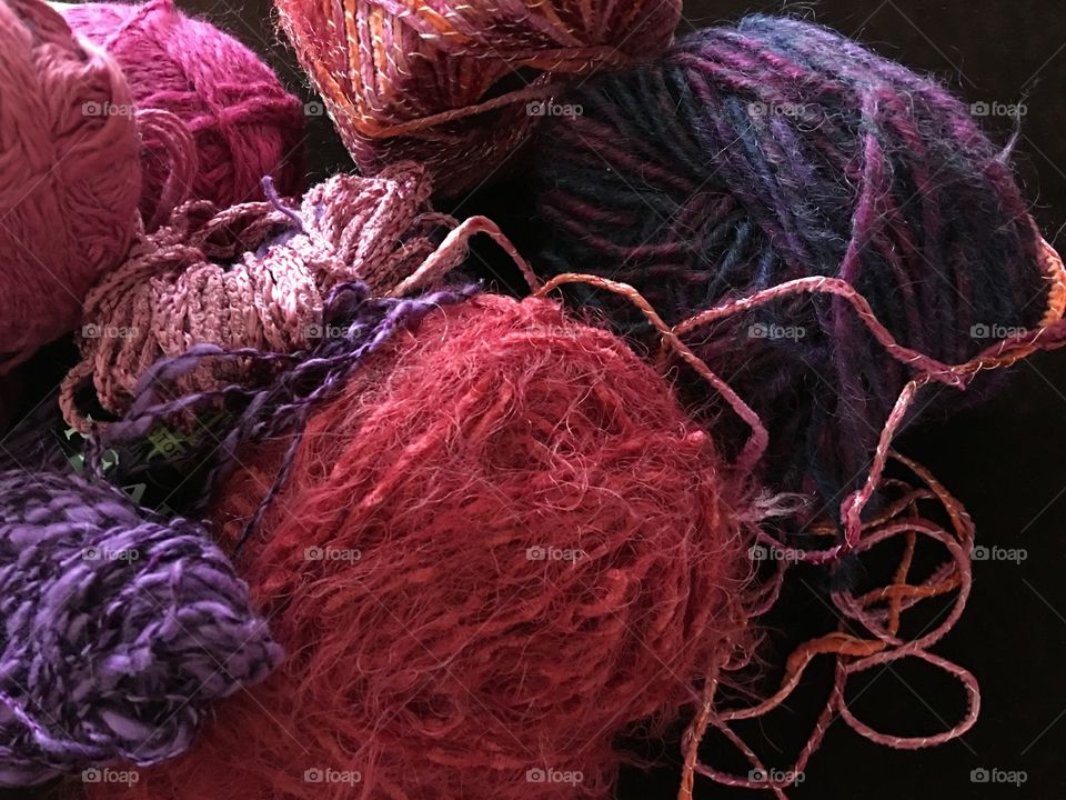 Bright colors of yarn 