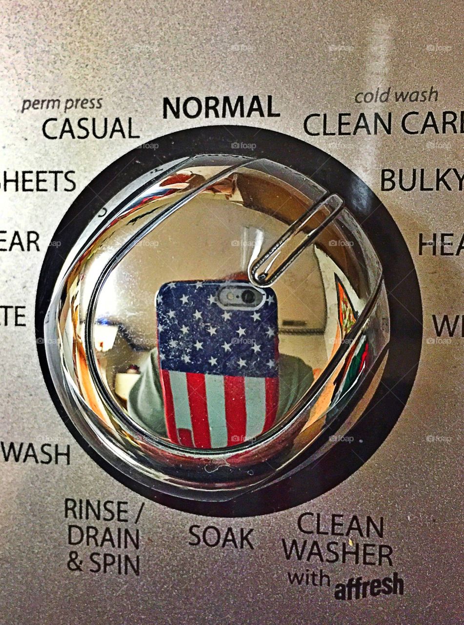 Close up washing machine dial