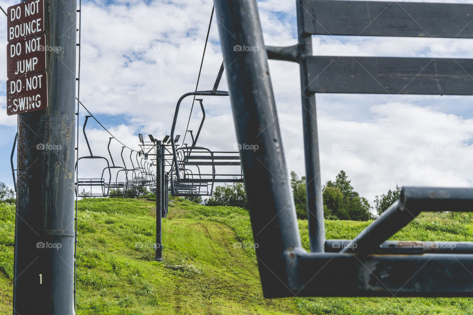 Ski lift sits derelict during the summer seasons.  