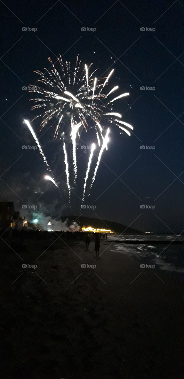 fieworks for Bastille day in Villers sur mer