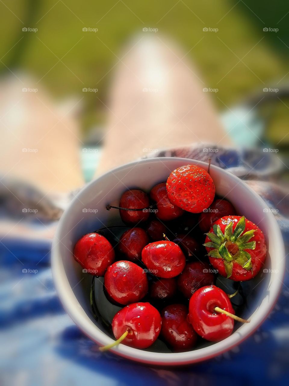 Cherries and strawberries