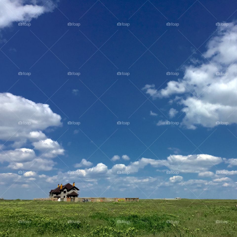 House on the hill. Alone House on the hill