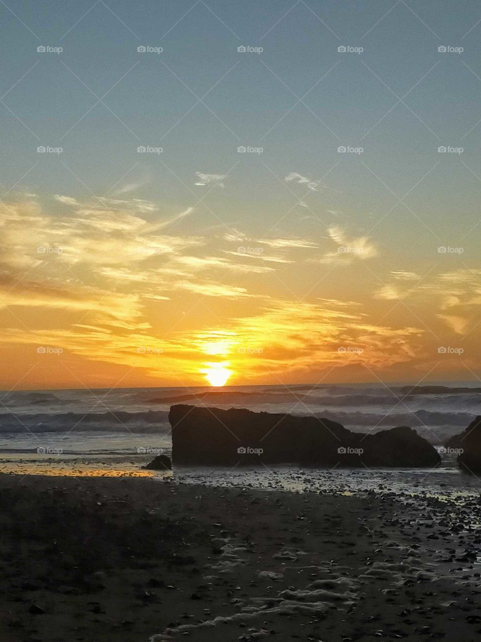 Sunset in Elgzira beach in the region of Ifni,Morocco...an amazing sunset ...