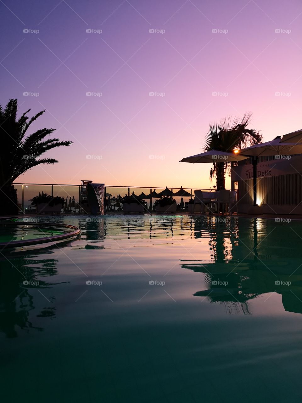 Pool sunset