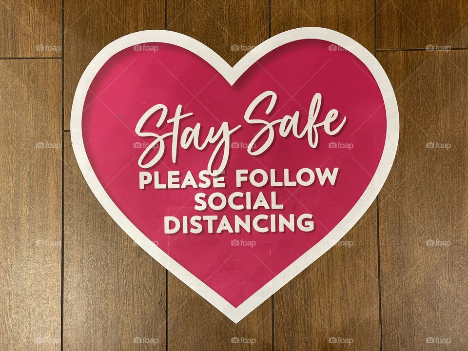 New life normal, shopping center warning for covid 19, social distance warning