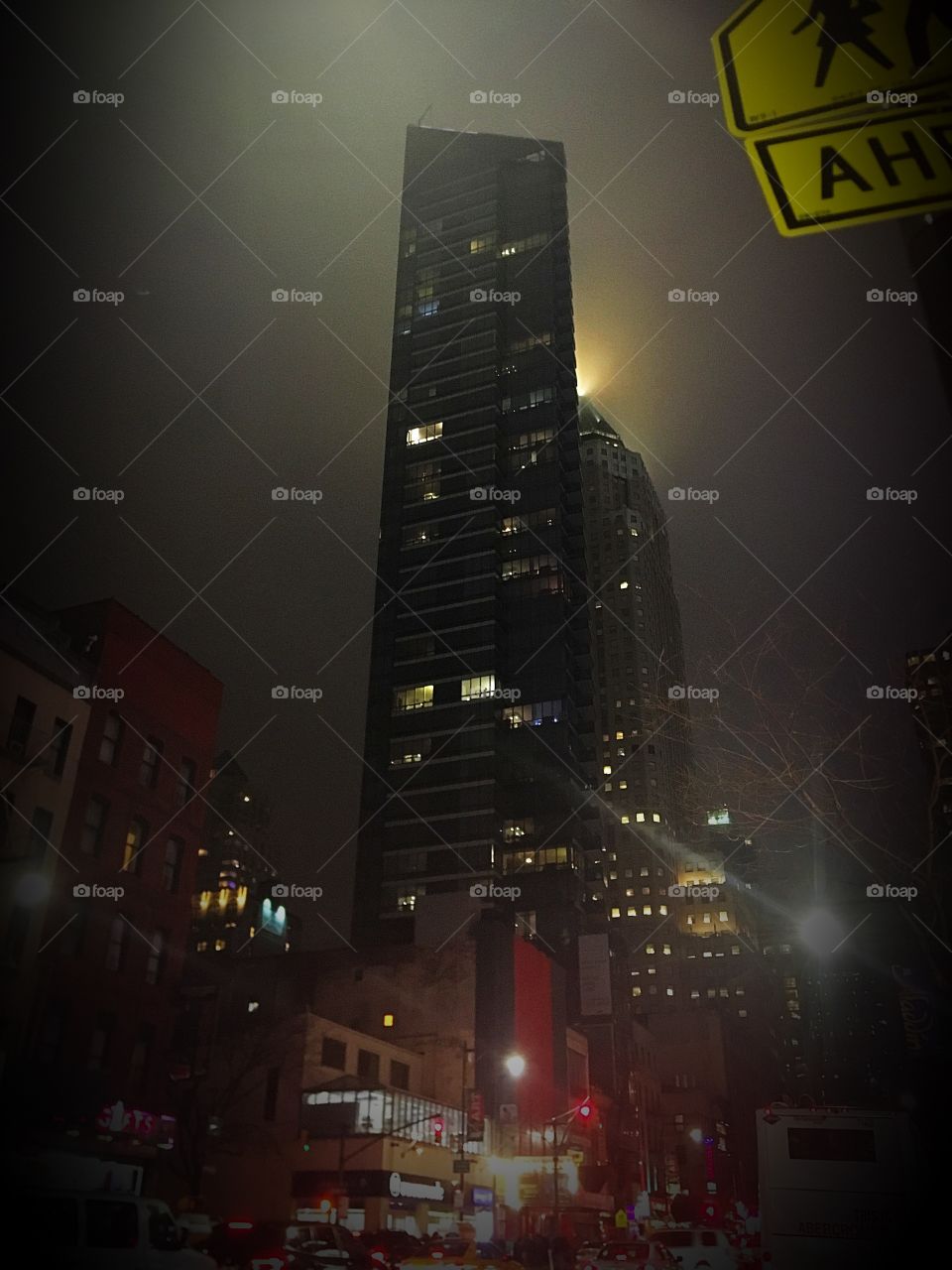 Foggy evening in New York City