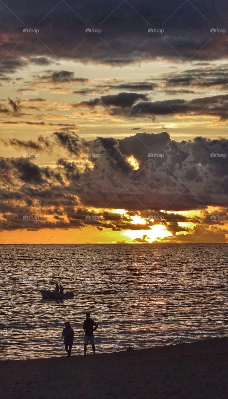 walking in the sunset beach