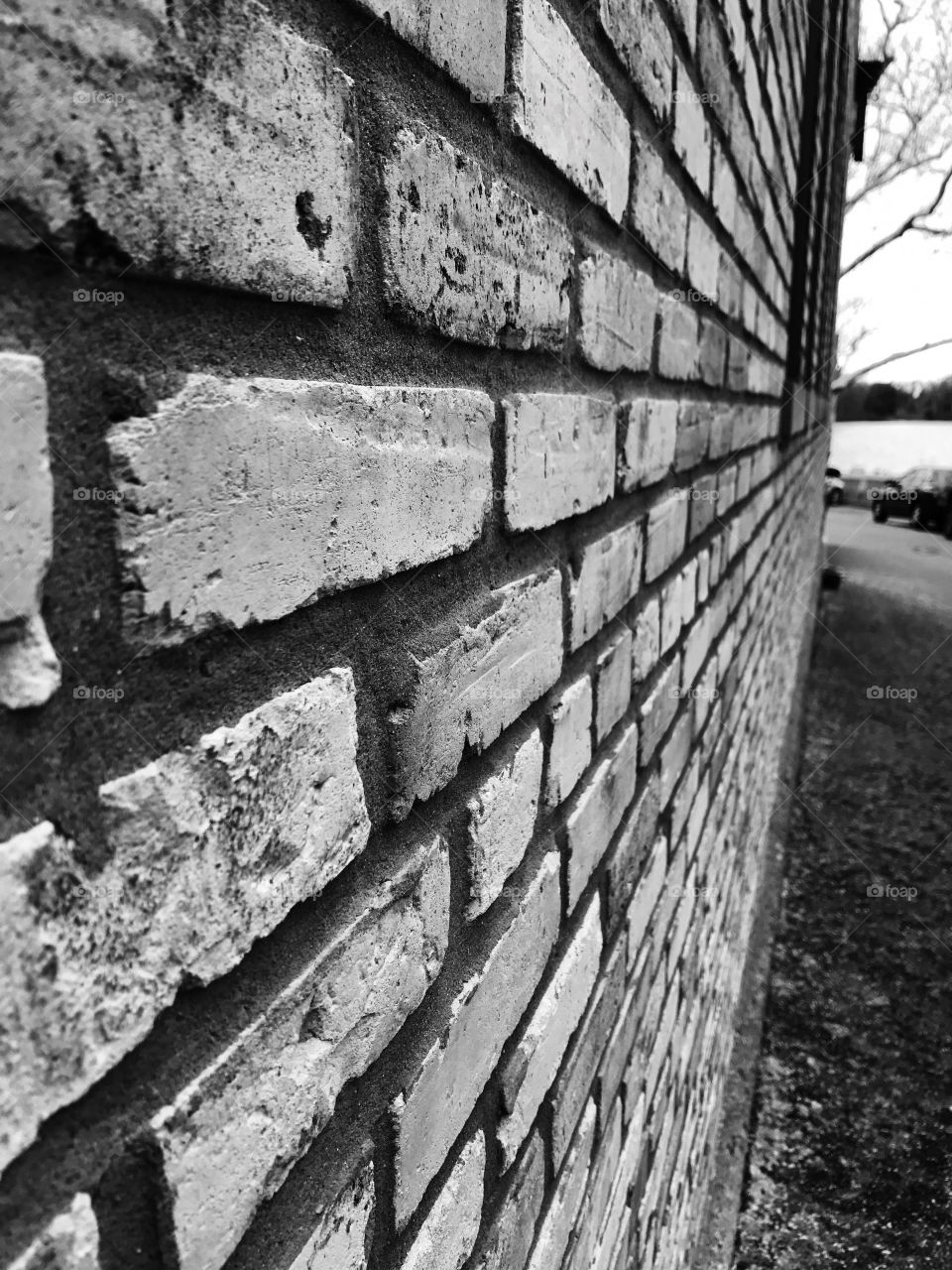 Brick wall texture black and white 