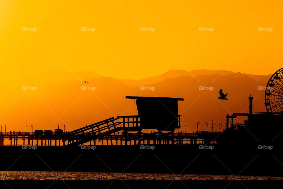 Sunset silhouette in Santa Monica