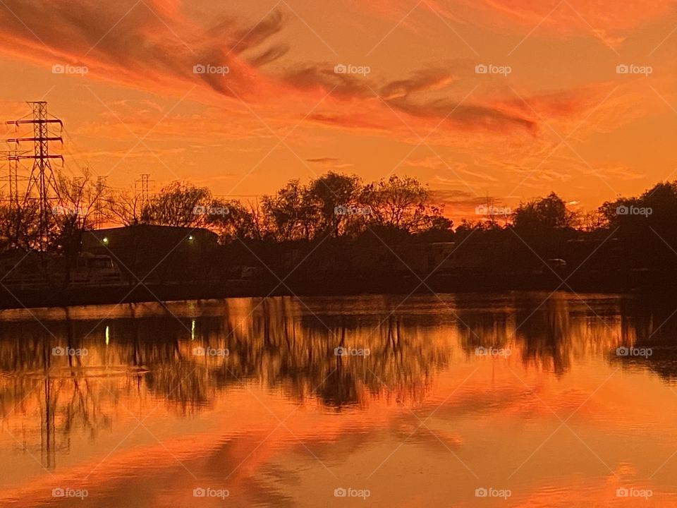 Perfect Peaceful Evening During Twilight minutes before Night will Eventually fall for the Final Day Ends. 