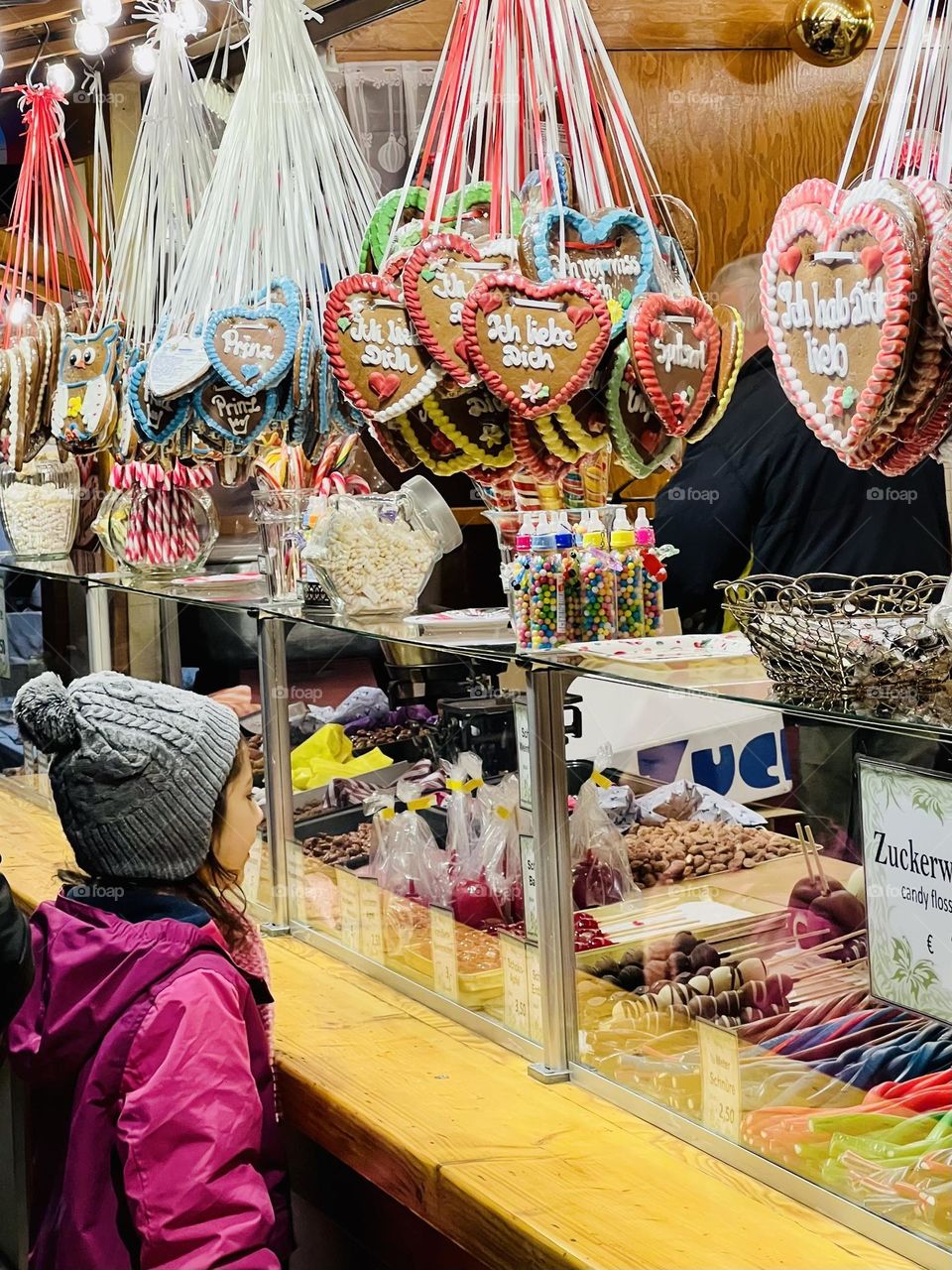 Girl looking at candy 