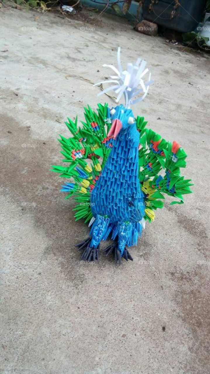 Origami peacock