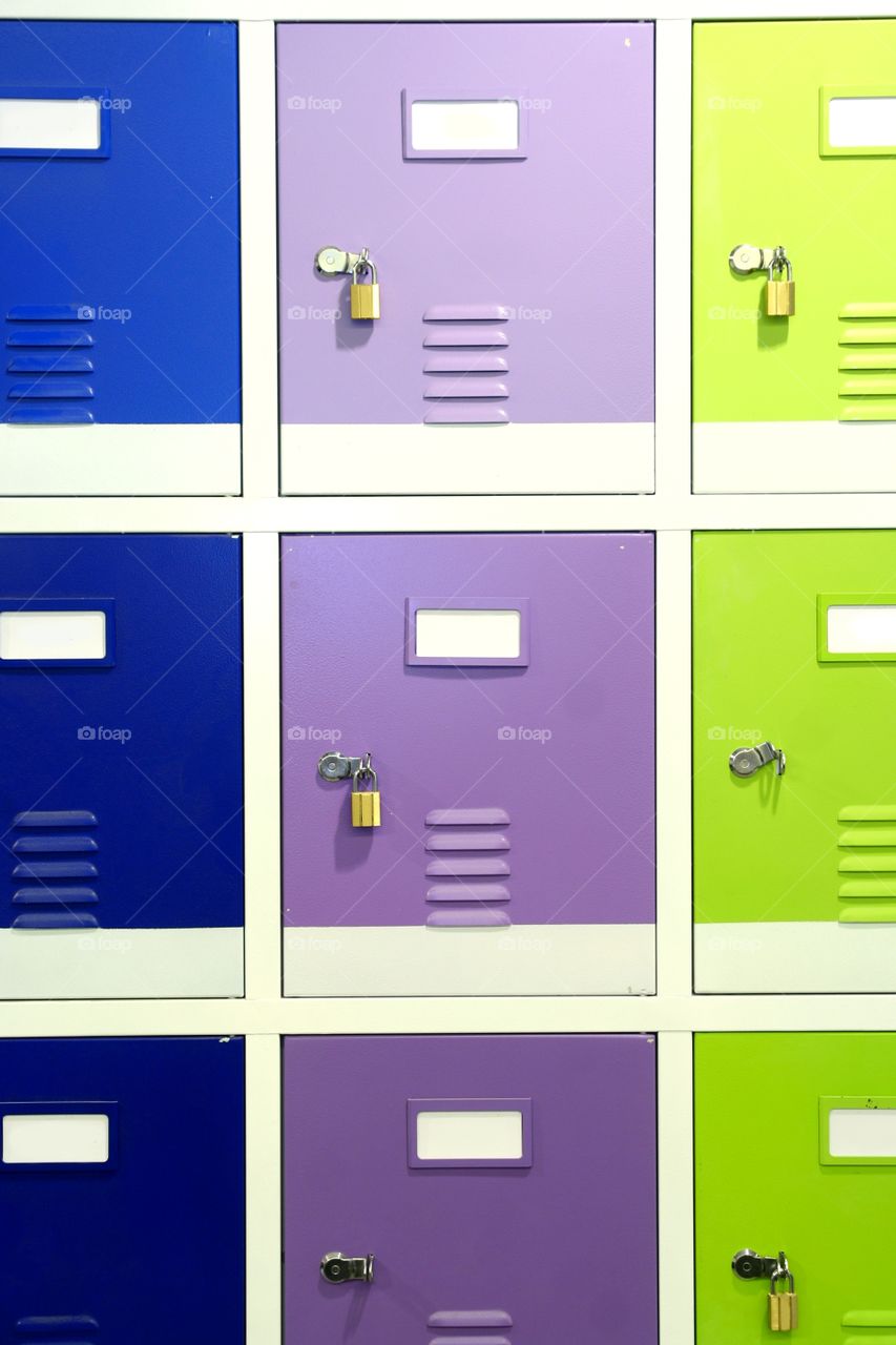 colorful steel lockers