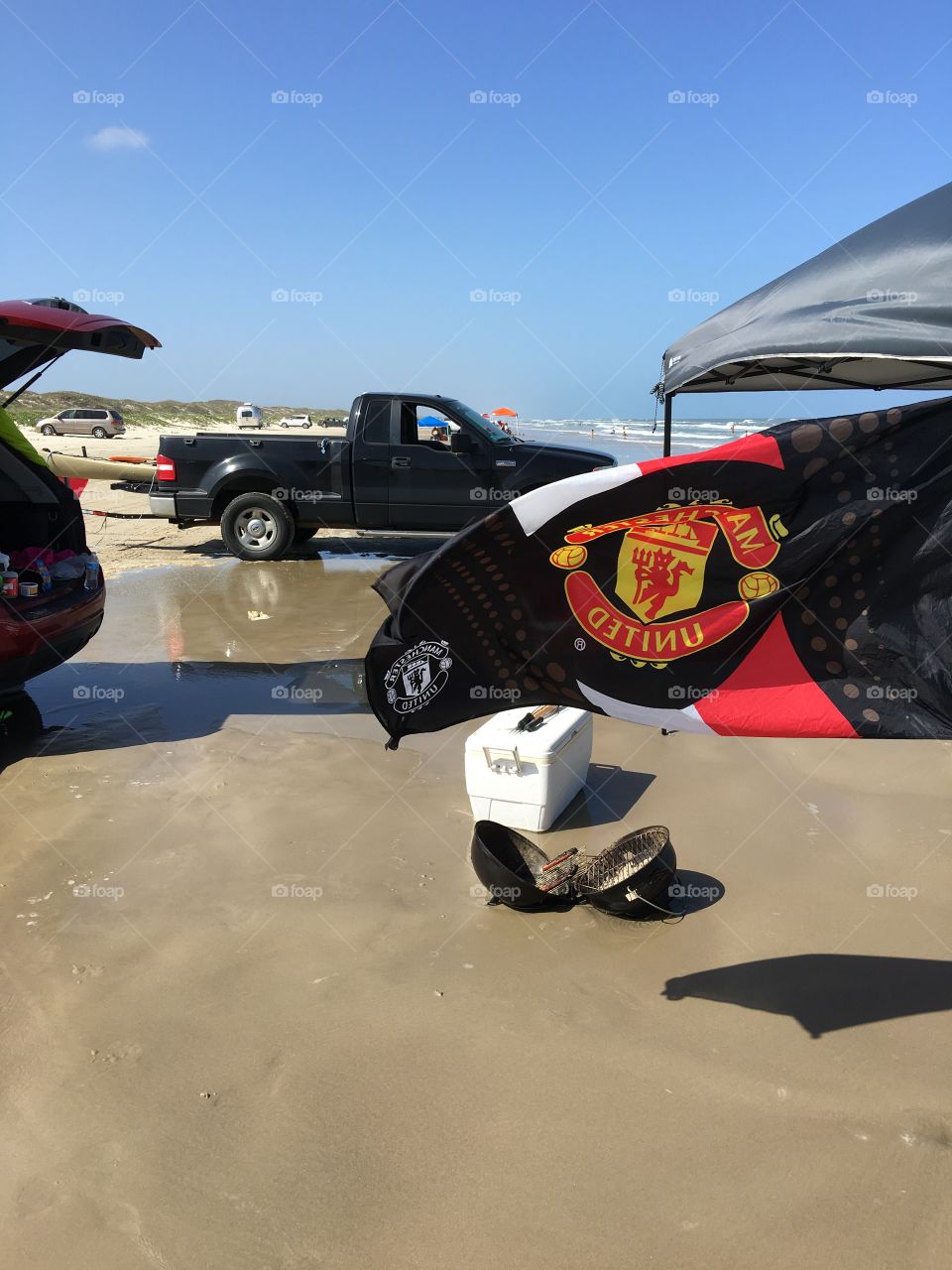 Flag at the beach. 
