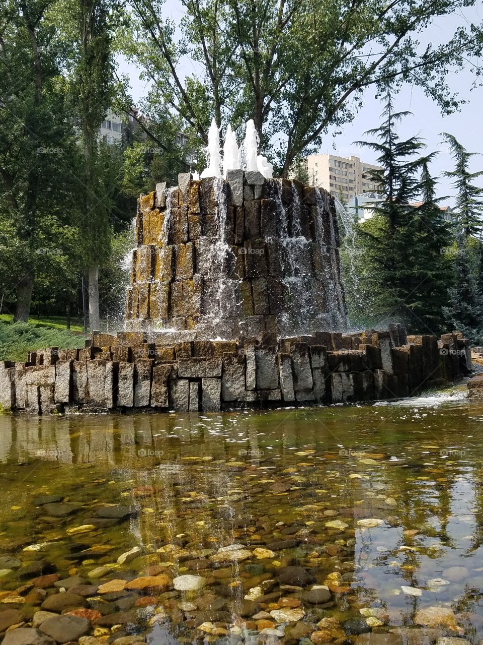 a waterfall in the dikman vadesi park in Ankara Turkey