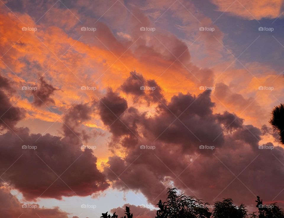 Storm Clouds Coming at Sunset