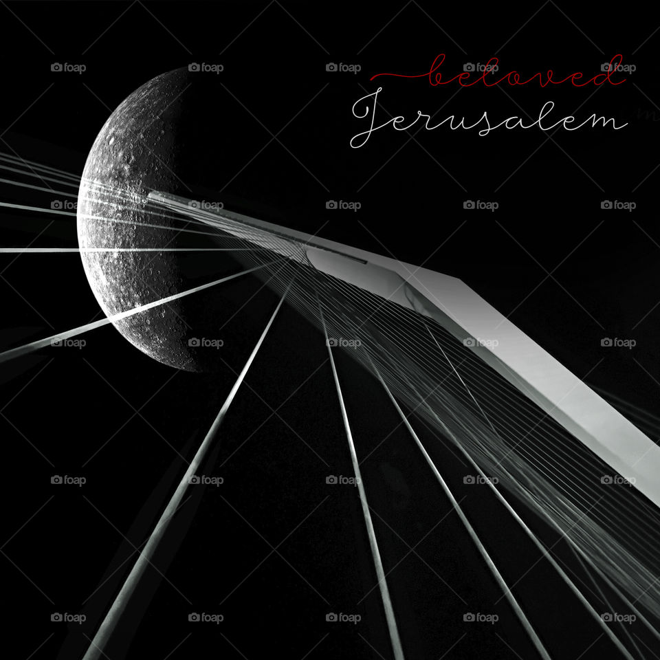 Moon and Bridge in Jerusalem 