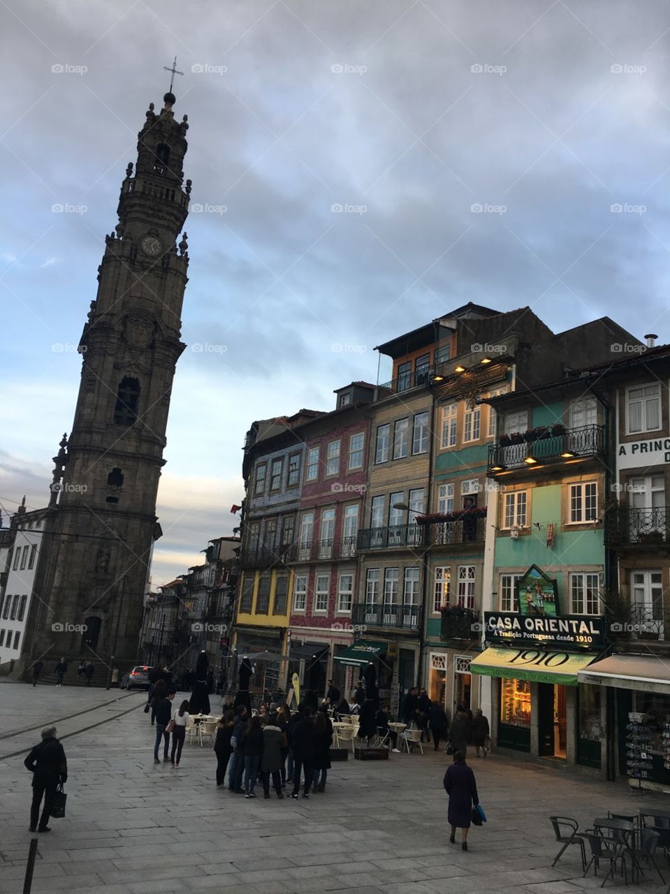 As the sunsets in Porto, the last ray of sunshine hits the facade of the colorful buildings and provides and glowing effect. 