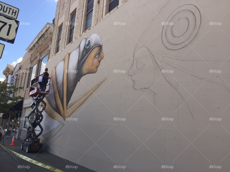 Mural in progress