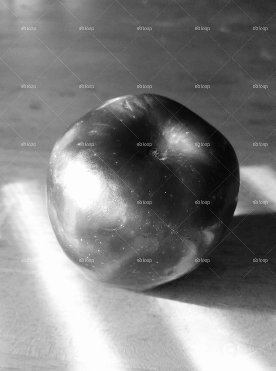 Apple in black and white