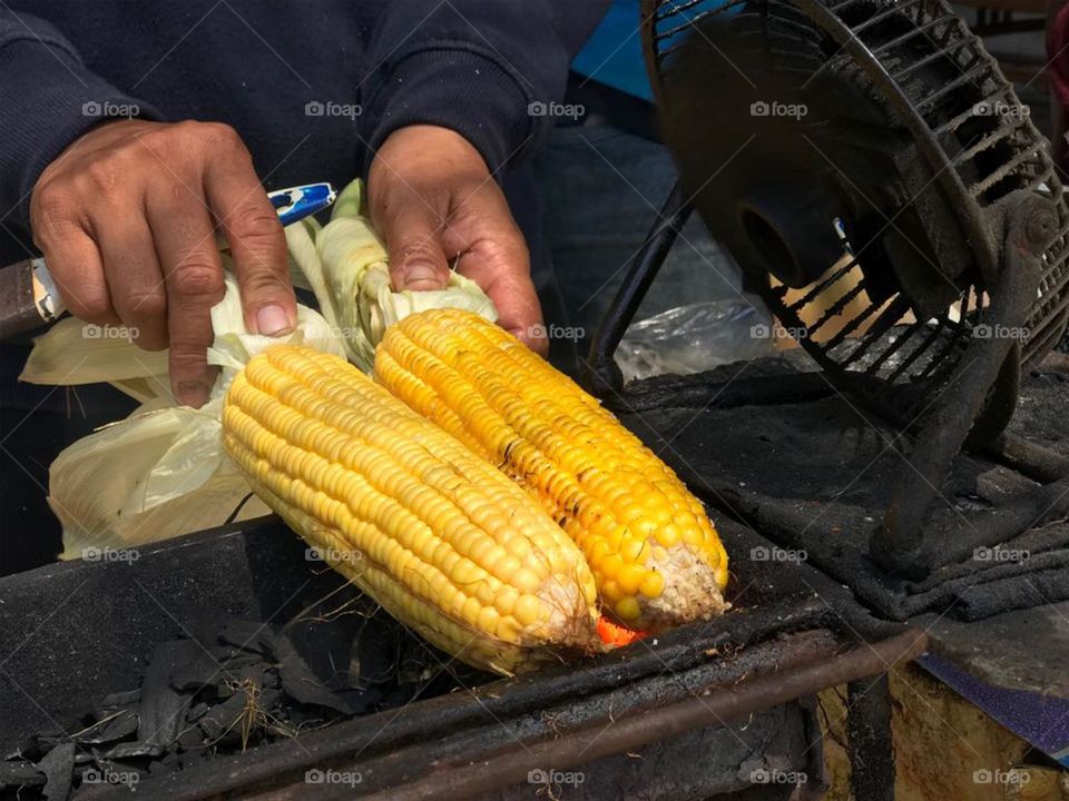 grilled yellow sweet corn.