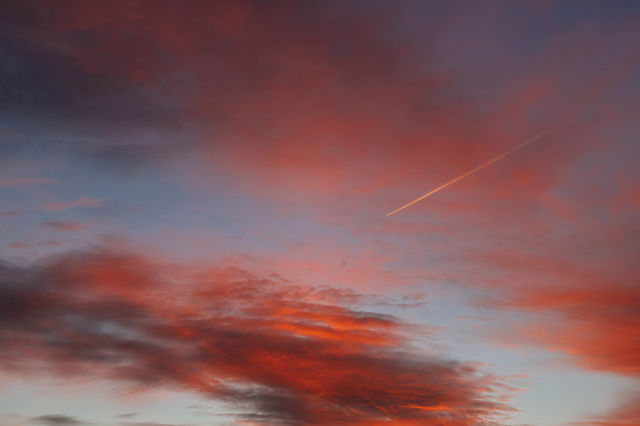 Dramatic red sunset