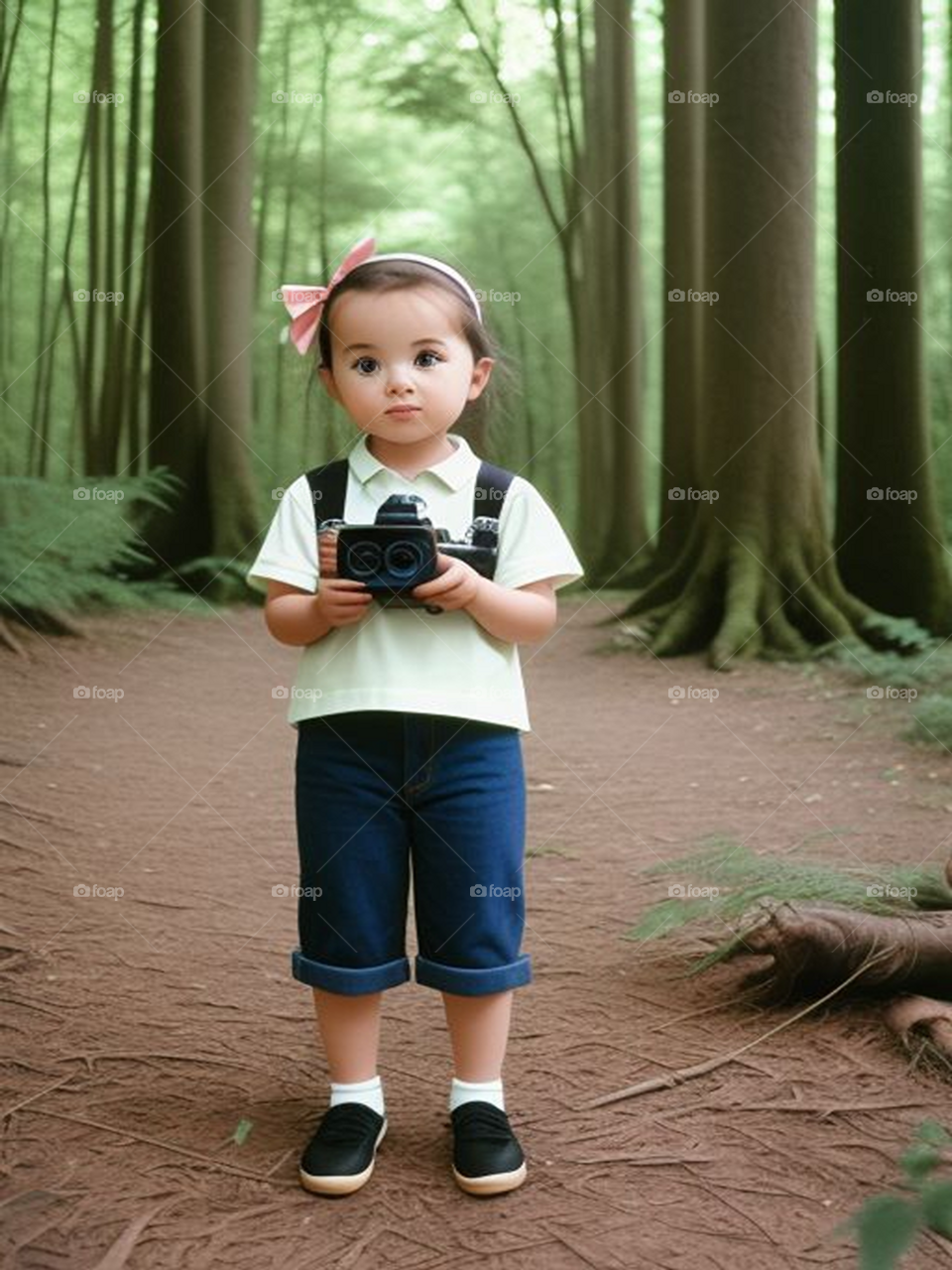 Cute baby girl walking around